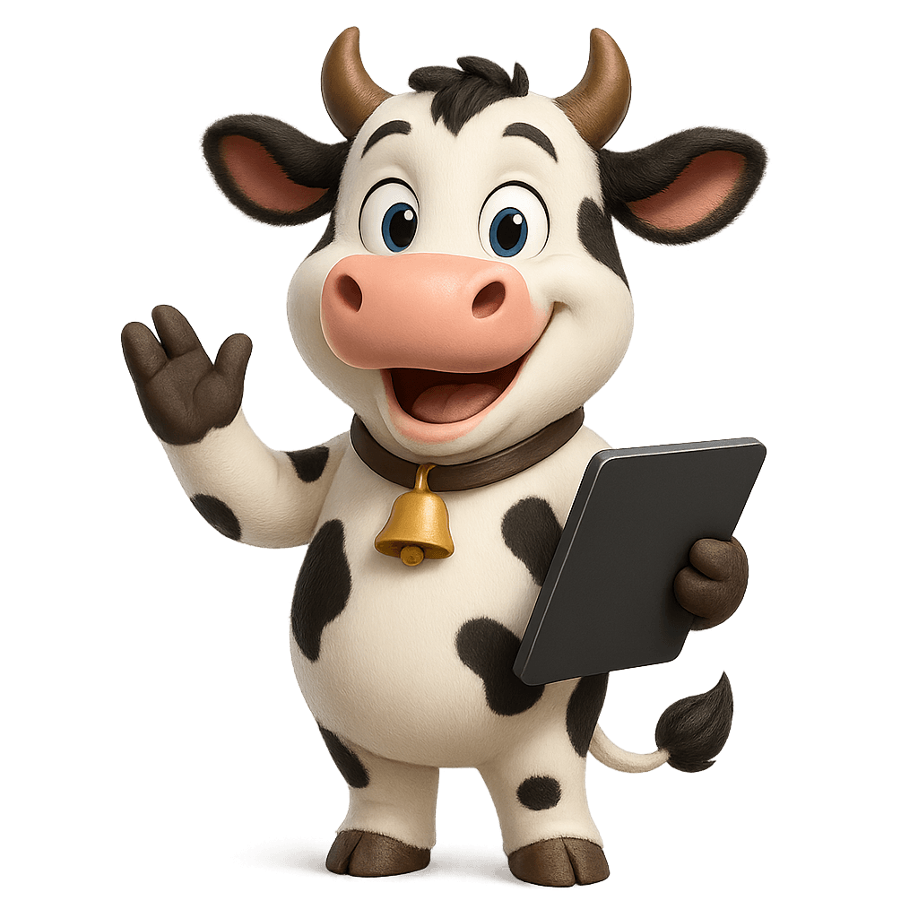 Happy dairy assistant character